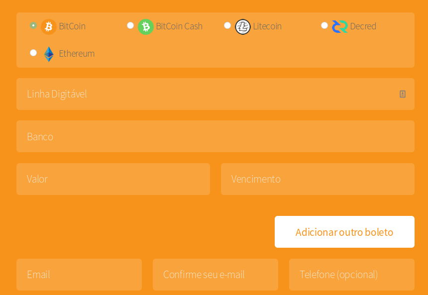Boleto para pagar jogos com bitcoin