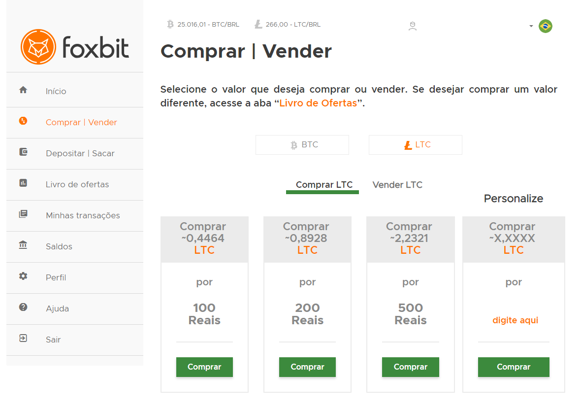 melhorias na foxbit
