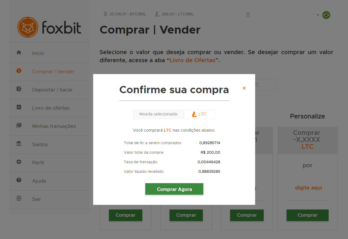 melhorias na foxbit