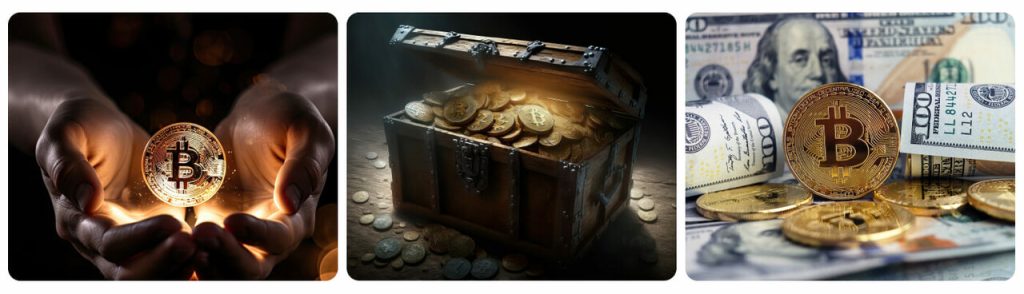 Imagem Mão + Bitcoin