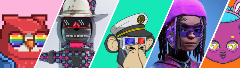 Banner com coleção de NFTs