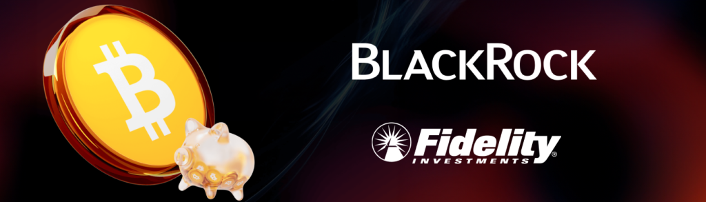 Banner com logo das empresas que entraram com pedido de ETF de Bitcoin na SEC
