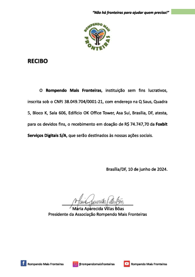 comprovante de doação